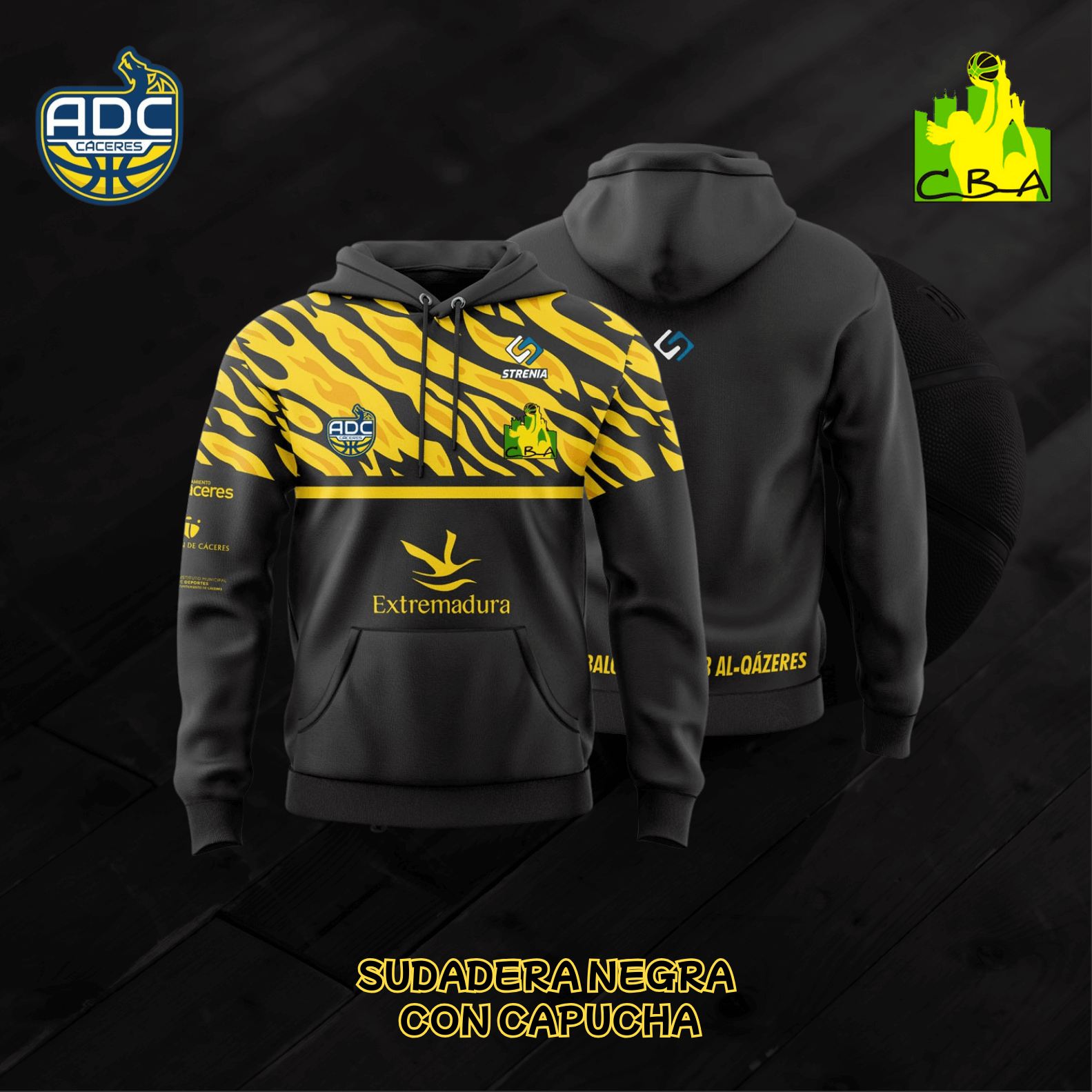 Sudadera negra con capucha