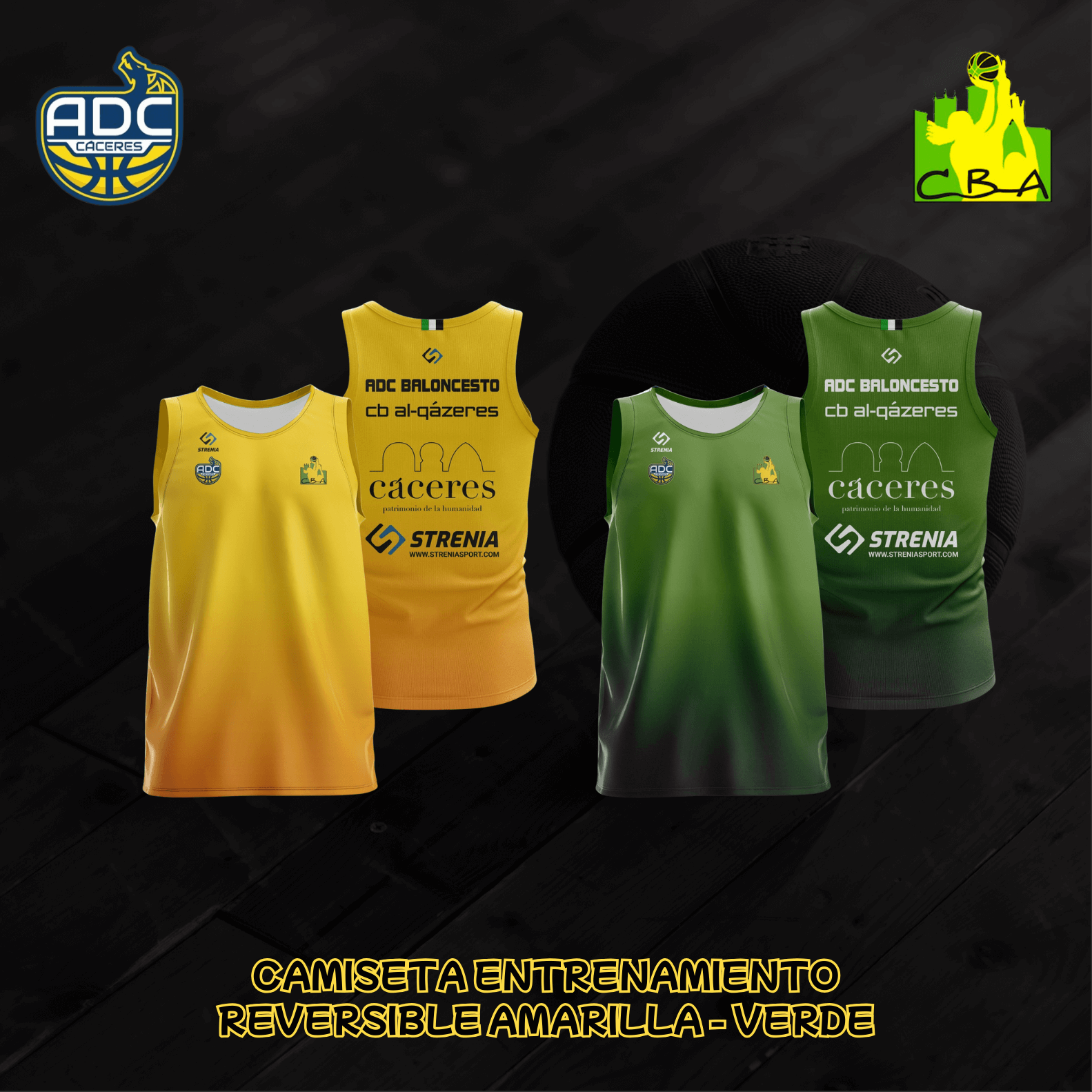 Camiseta reversible amarilla verde